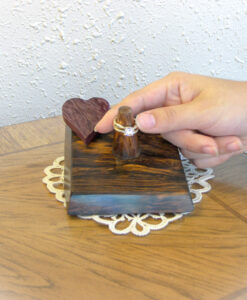 Cocobolo Wood Wedding Ring Holder 3