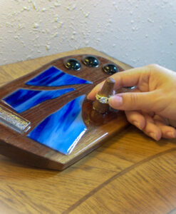 Wedding Ring Holder - With Stain Glass Twin
